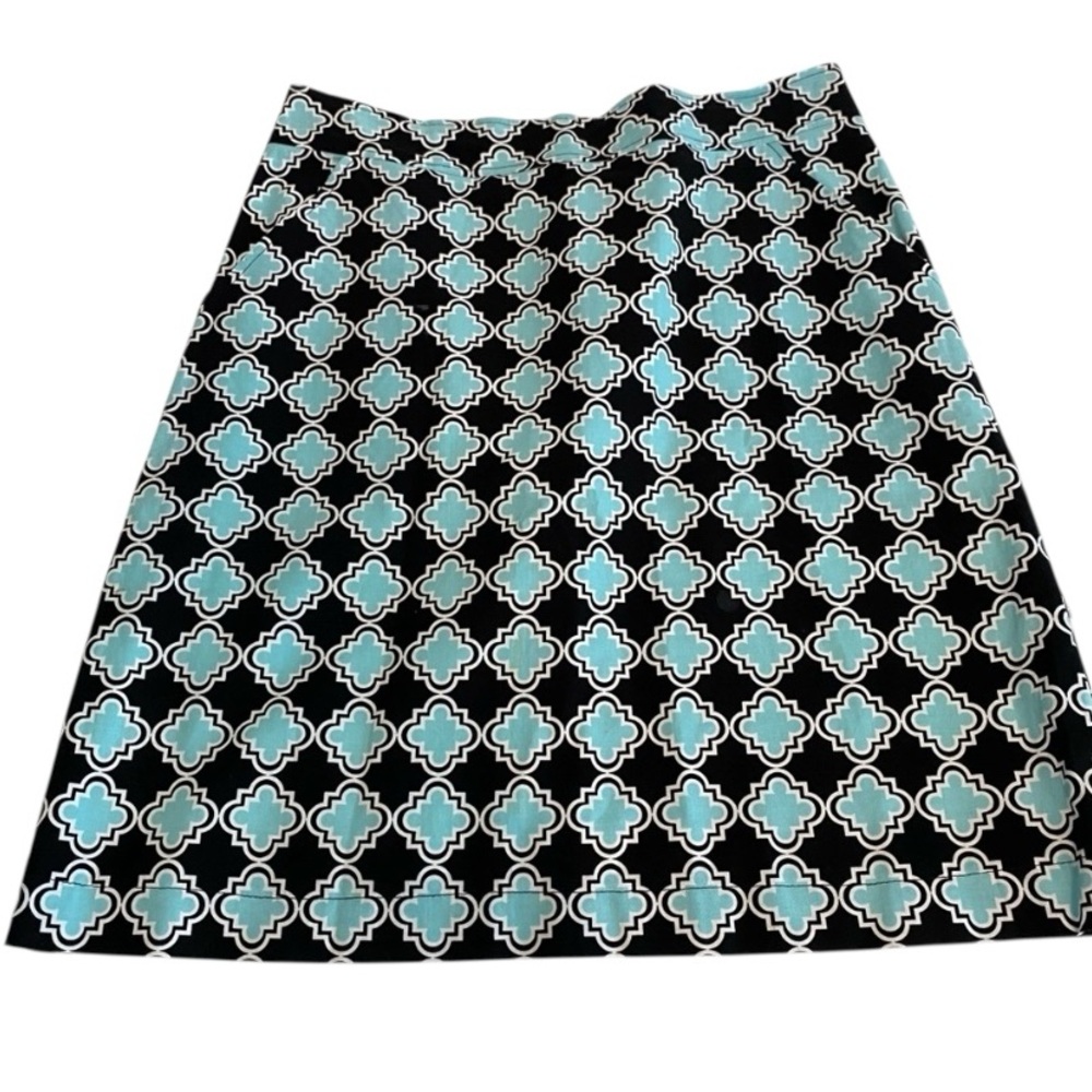 Sixth Alice Turquoise Navy Geo Pattern Design Skirt Sz 6